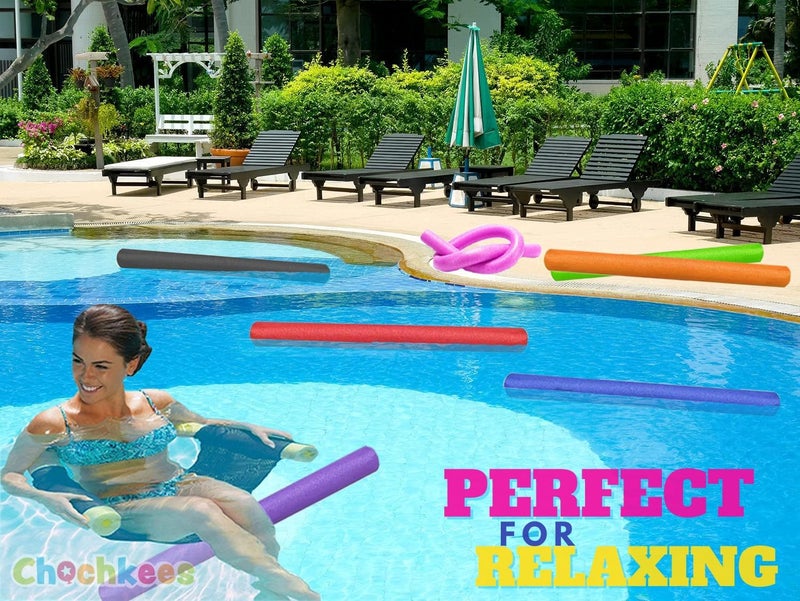 Chochkees Floating Pool Noodles Foam Tube 2-Pack, Thick Hollow Noodles for Floating in The Swimming Pool, 52" Inches Long - Image 5